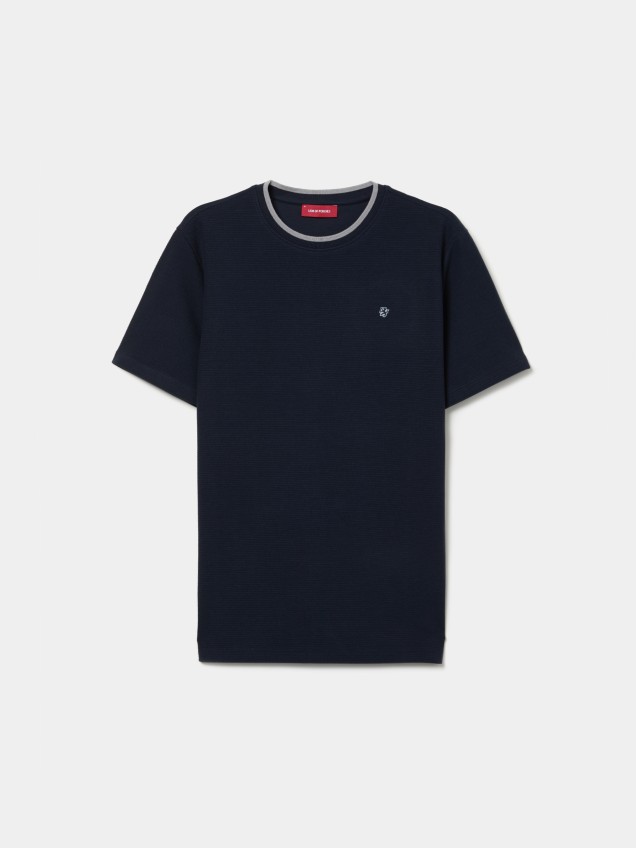 T-shirt em malha estruturada