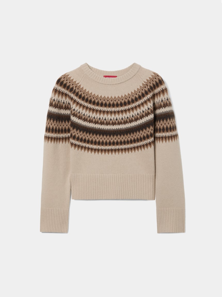 Camisola em malha tricotada com l�