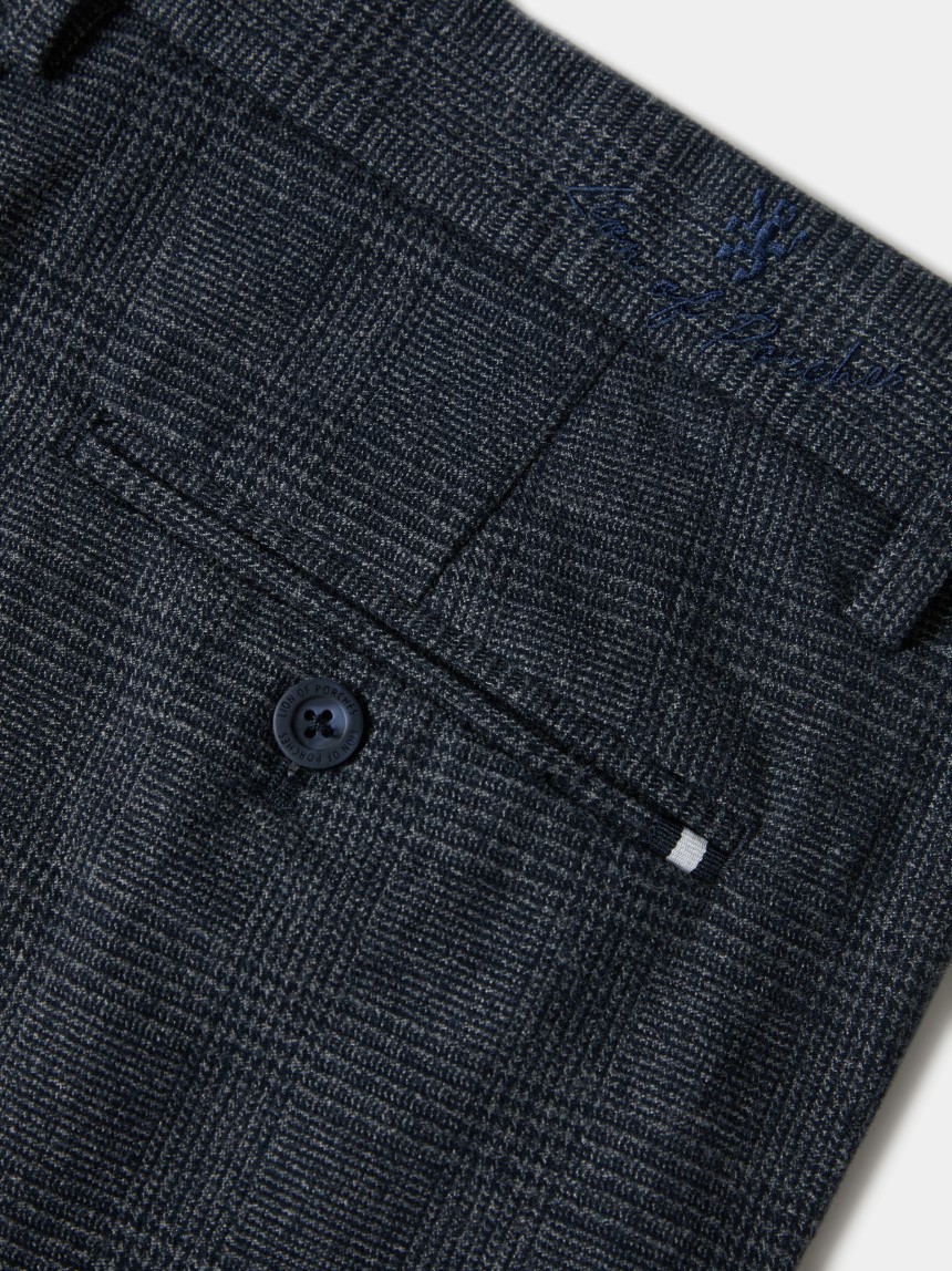 Chequered chino trousers