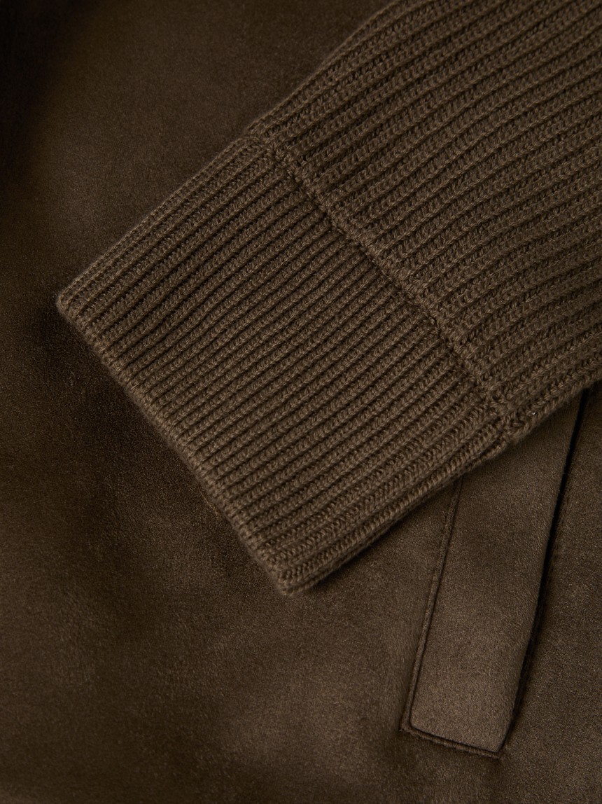 Knitted and suede jacket