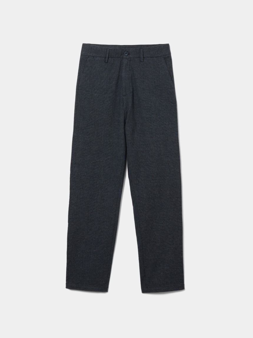 Chequered chino trousers