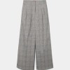 Cal�as xadrez wide leg