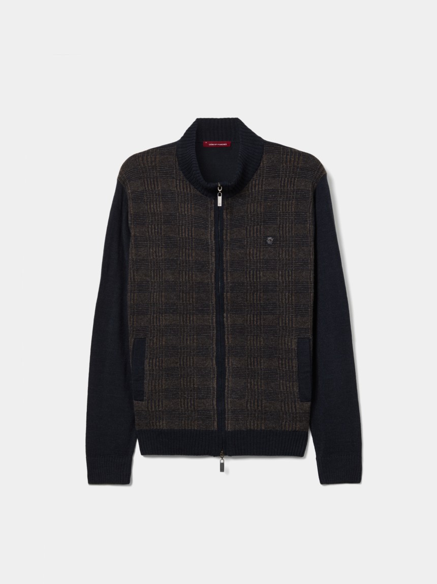 Checkered knit jacket