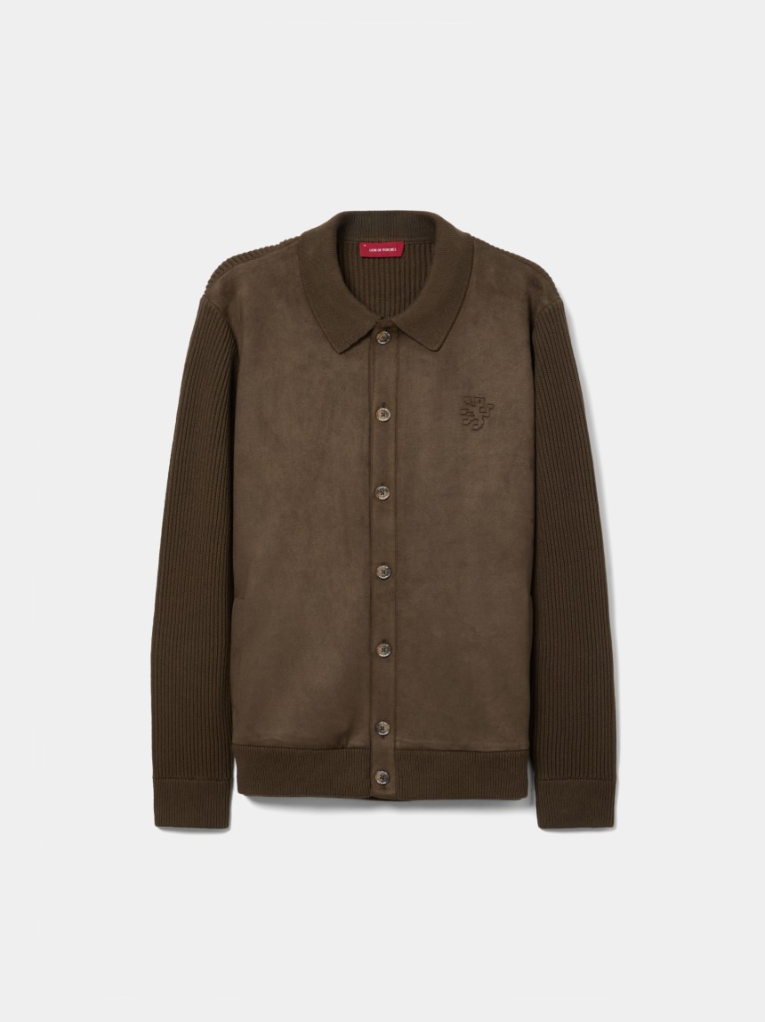 Knitted and suede jacket