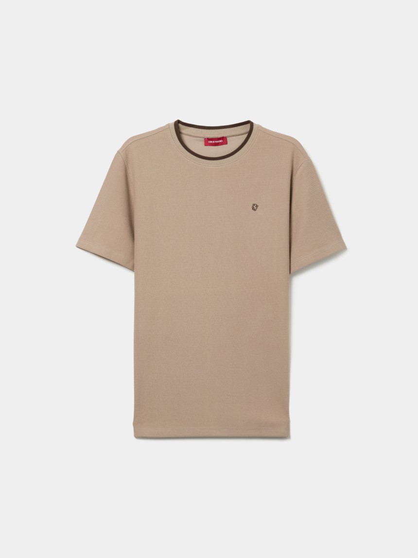 T-shirt em malha estruturada