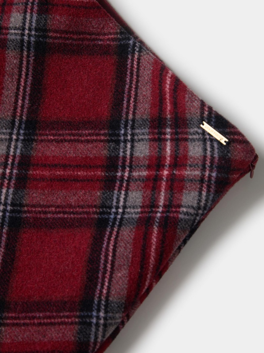 Checked miniskirt with wool