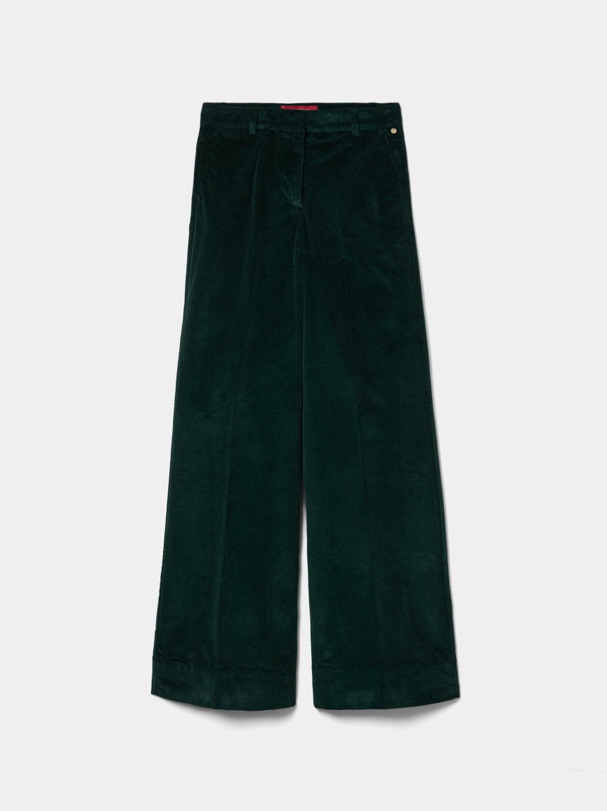 Pantalones de pierna ancha de pana