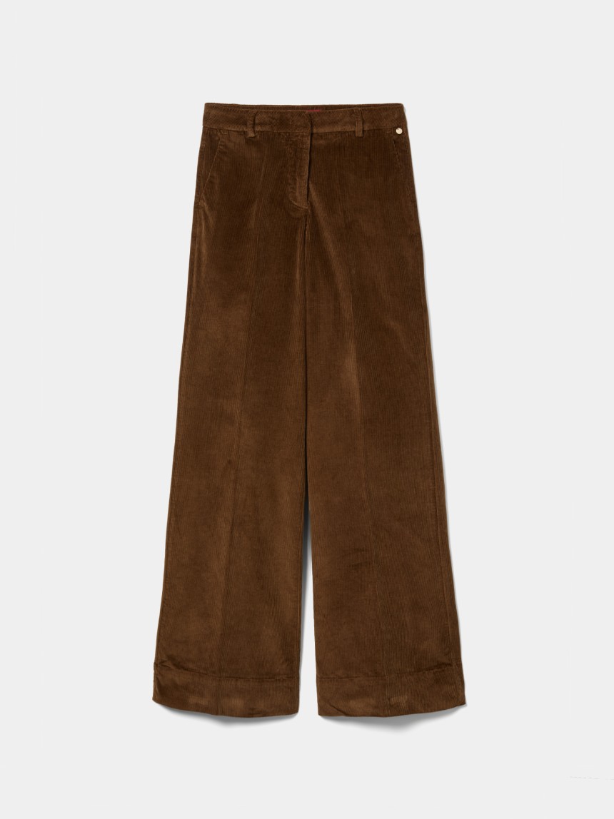 Pantalones de pierna ancha de pana