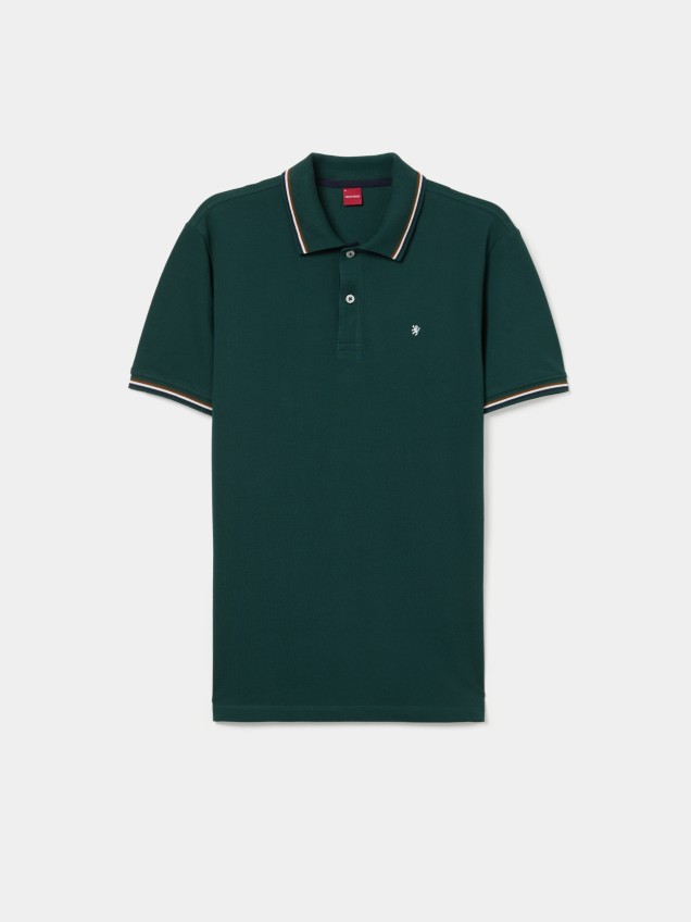 Striped piqué polo shirt