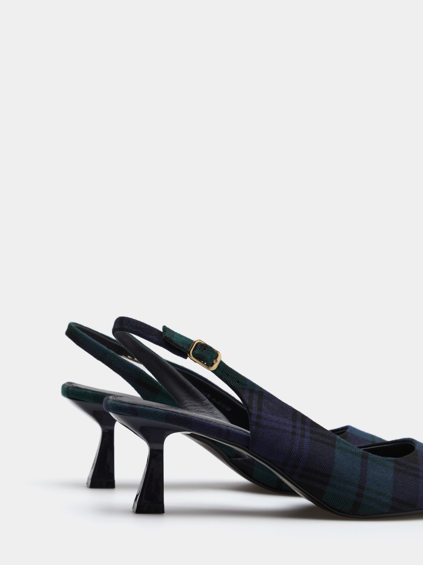 Mid-heel checked shoes