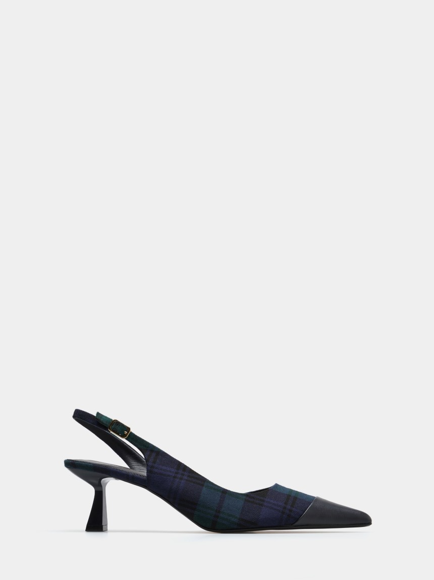 Mid-heel checked shoes