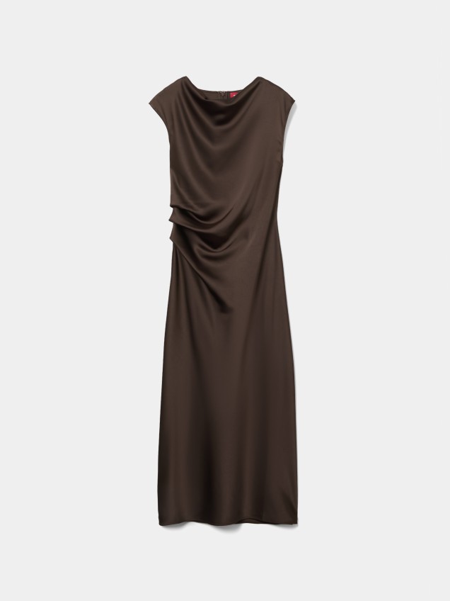 Vestido midi acetinado