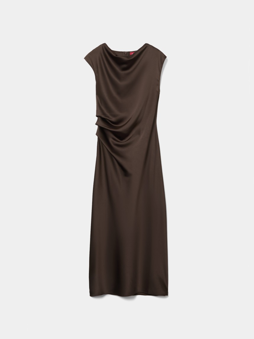 Vestido midi acetinado