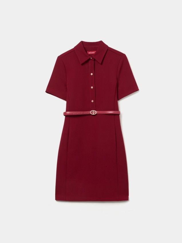 Vestido curto com cinto