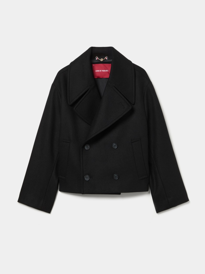 Short peacoat with wool