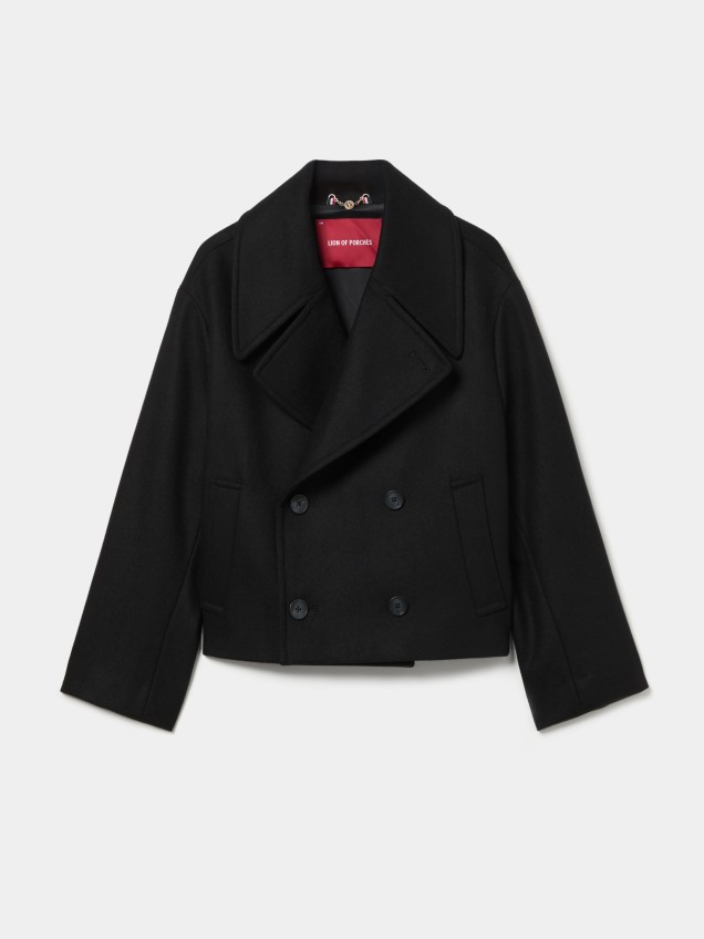 Short peacoat with wool