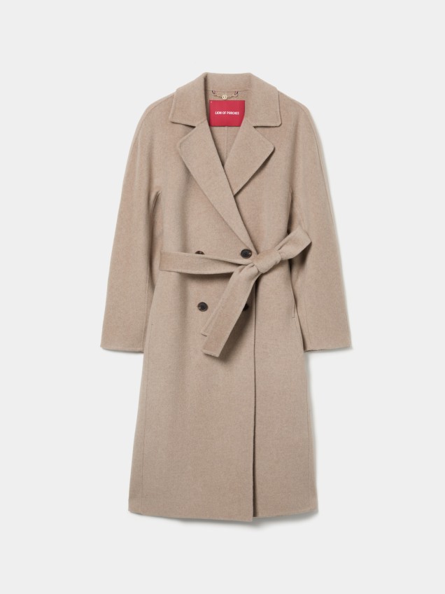 Wool overcoat with belt