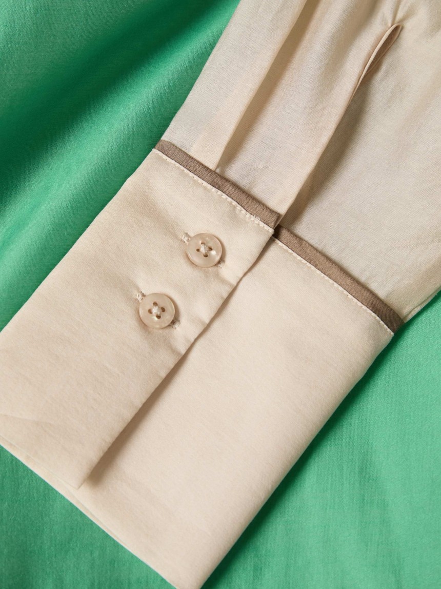 Camisa colour block com liocel