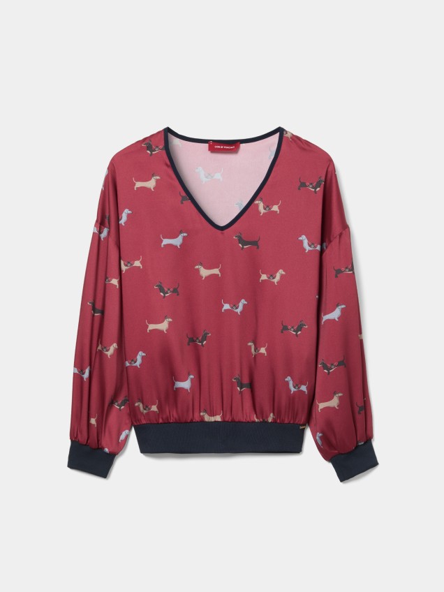 Blusa fluida estampada