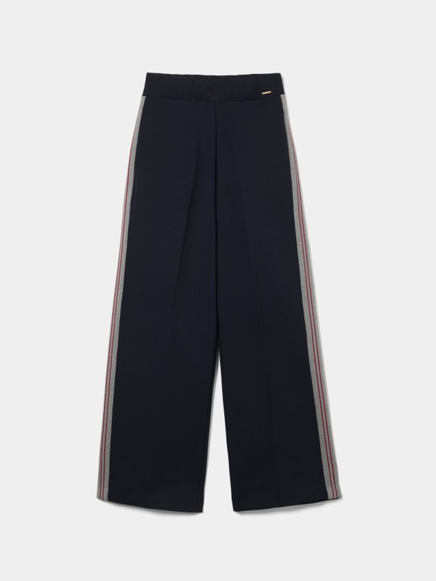 Pantalones de punto con rayas laterales