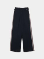 Knitted trousers with side stripes