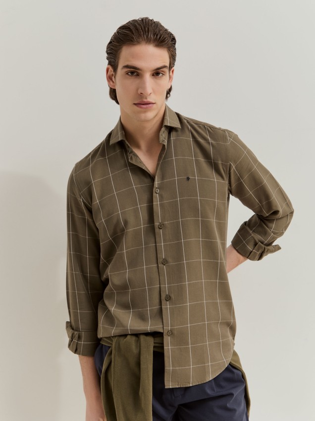 Regular fit shirt in lyocell and linen