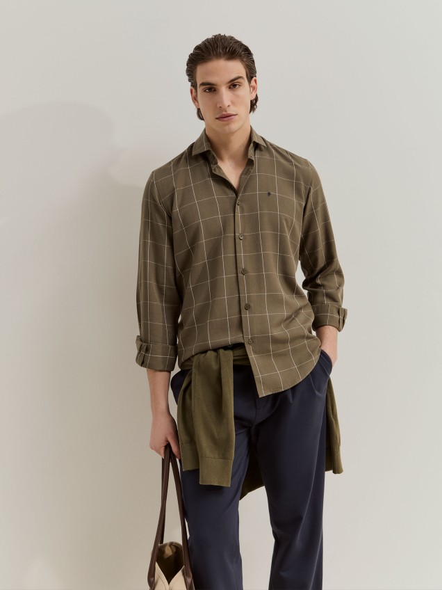 Regular fit shirt in lyocell and linen