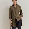 Camisa de corte regular en lyocell y lino