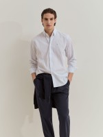 Camisa de algod�n a rayas de corte regular