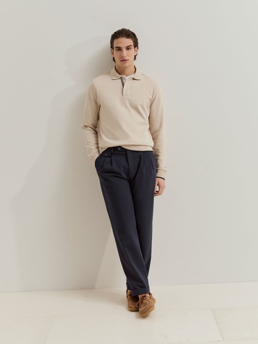 Camisola de malha com carcela