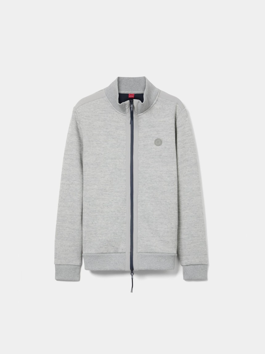 Fleece-lined knit jacket
