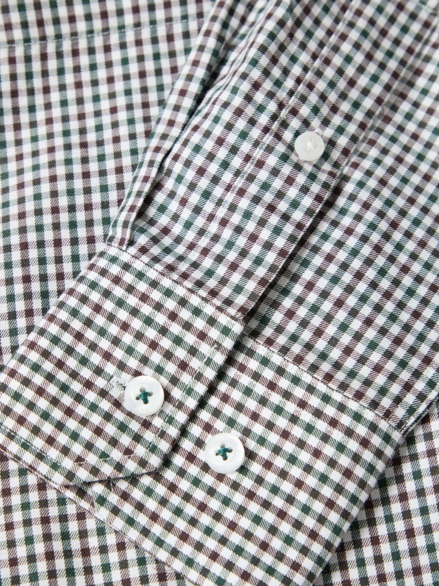 Camisa em algod�o e liocel aos quadrados