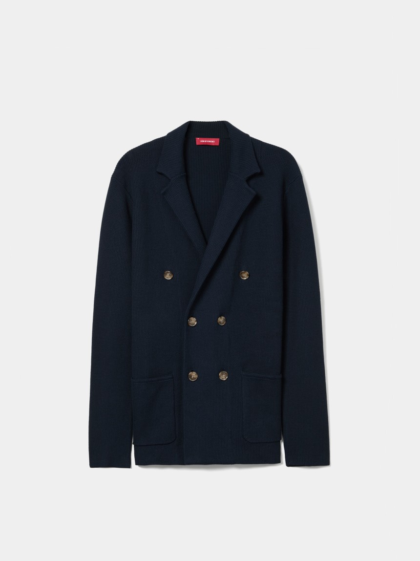 Blazer de malha em trespasse