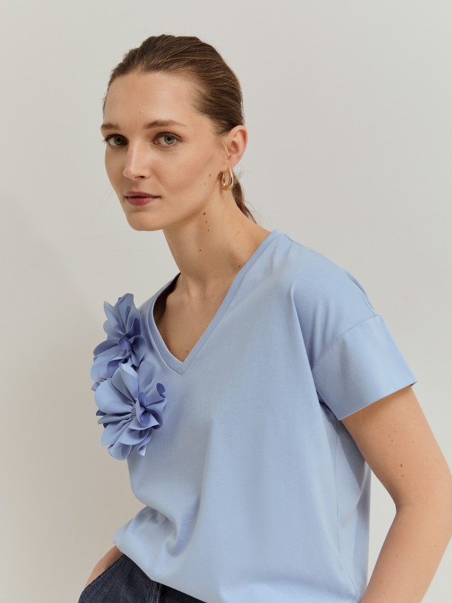 T-shirt com flores