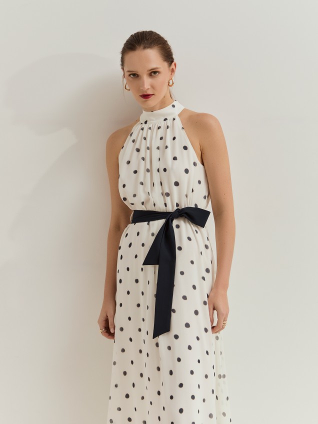 Polka dot midi dress