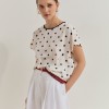 Blusa de manga curta �s bolinhas