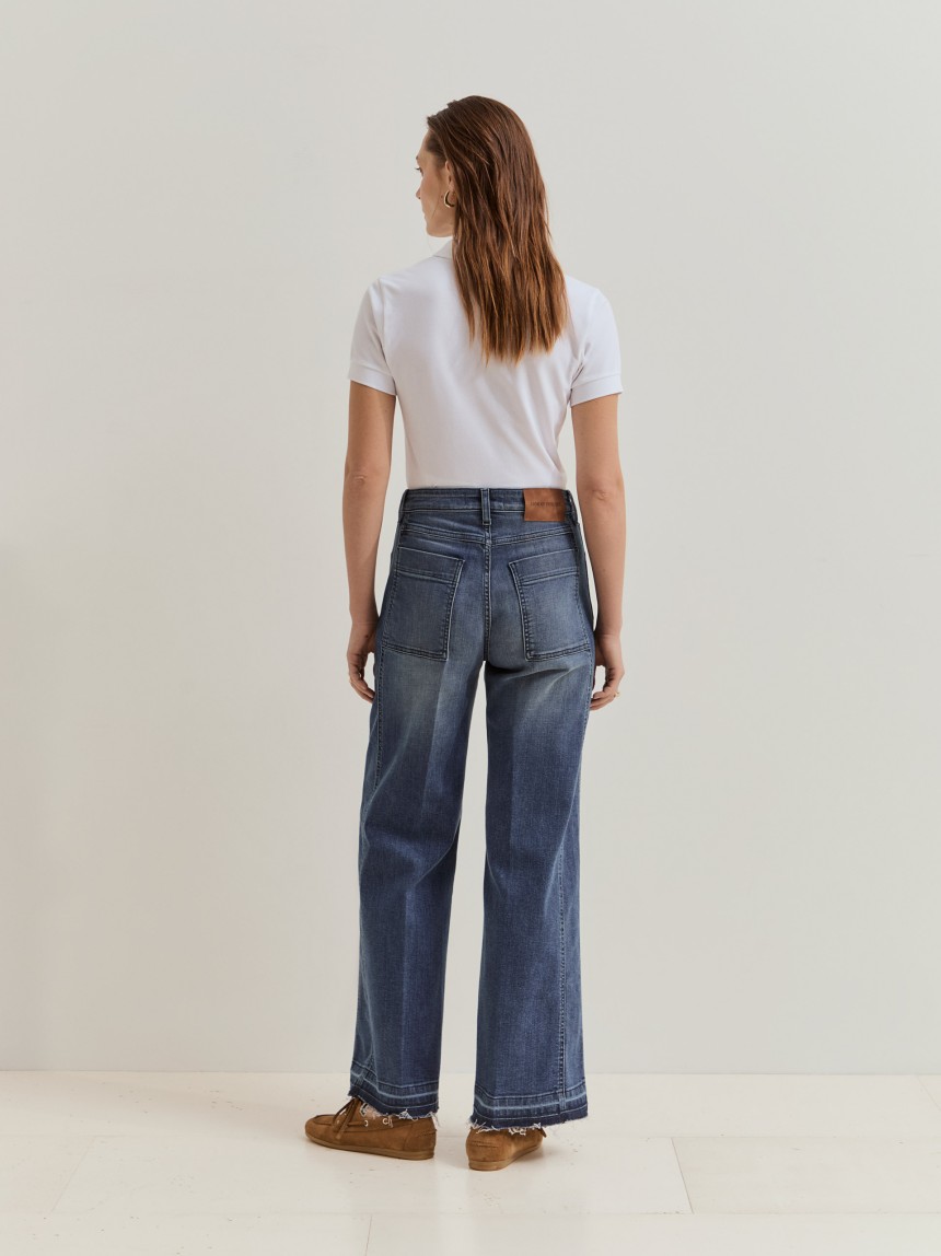 Wide leg denim jeans