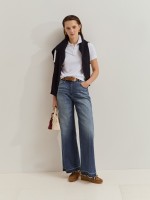 Wide leg denim jeans