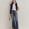 Wide leg denim jeans