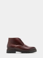 Lace-up leather ankle boots