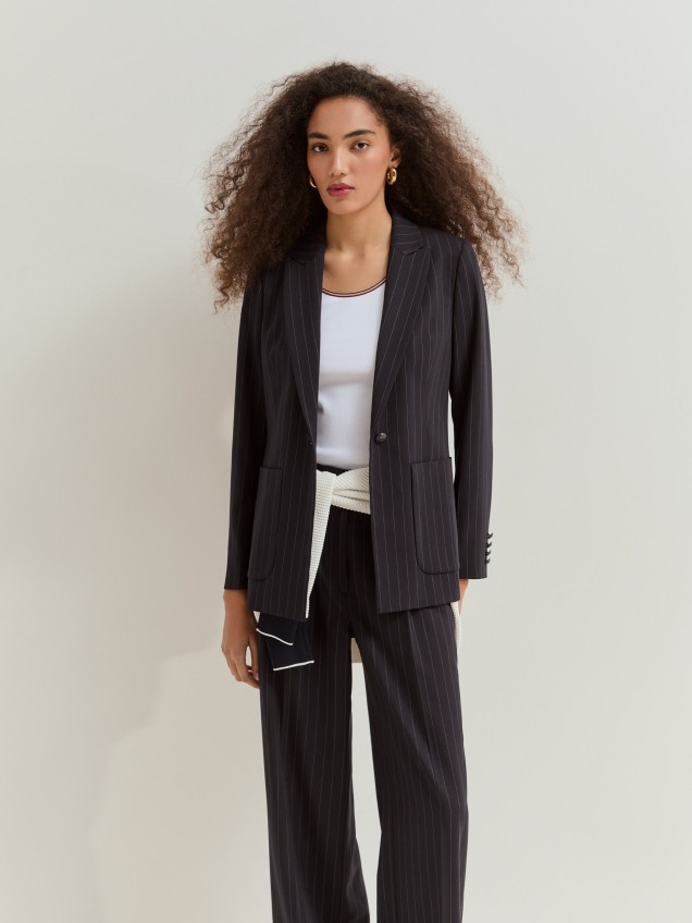 Blazer risca-de-giz