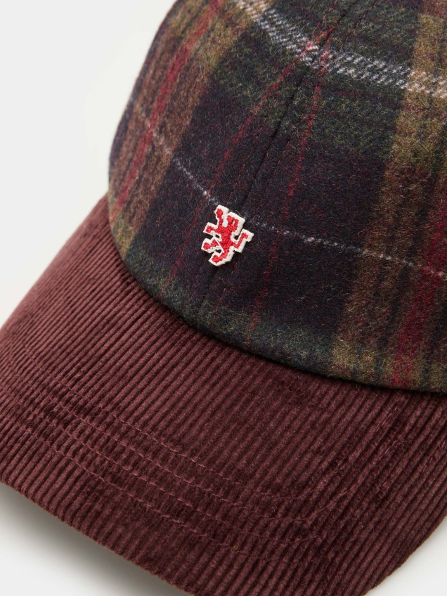 Gorra a cuadros con visera de bombazina - Image product
