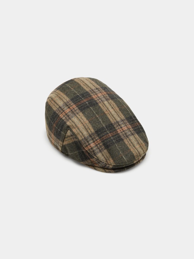 Tartan beret with wool - Image product