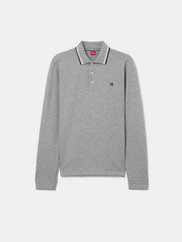 Polo piqué de manga comprida