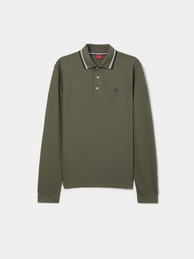 Polo piqué de manga comprida