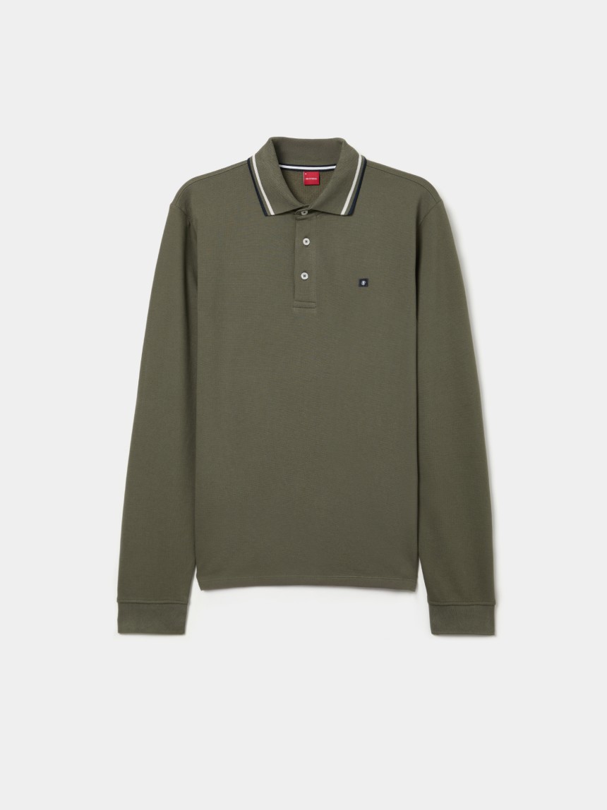 Polo piqué de manga comprida