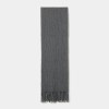 Wool ribbed knit scarf