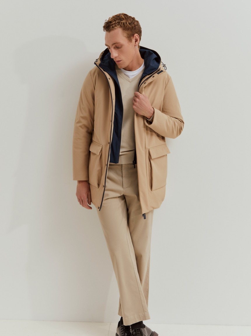 Parka with hood
