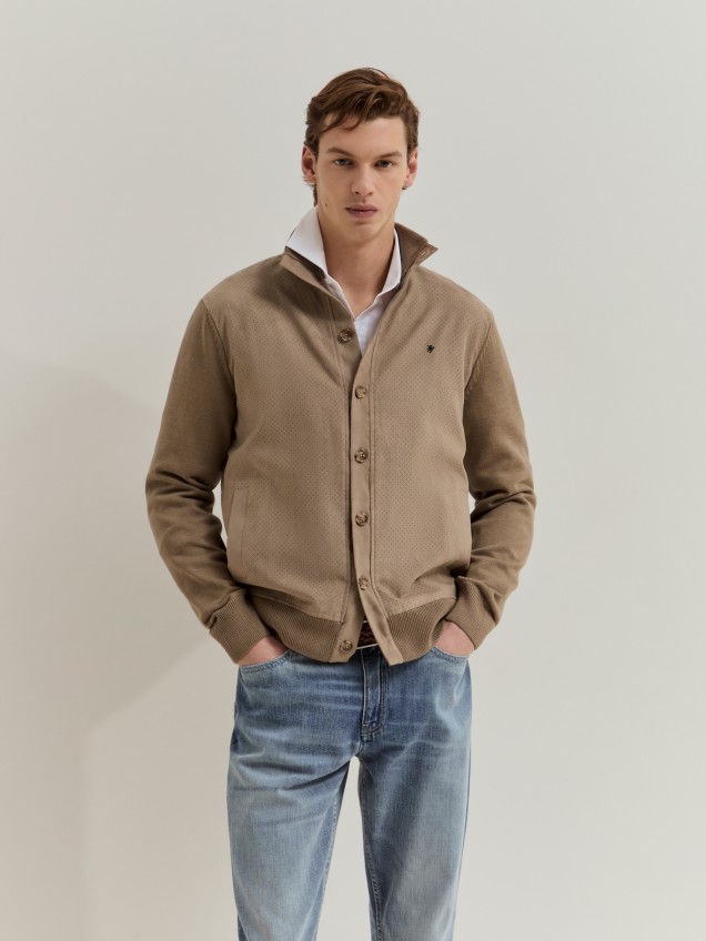 Cotton knit jacket