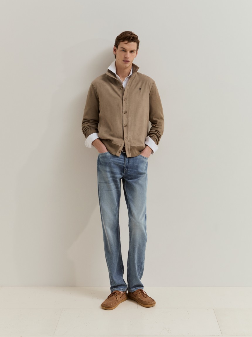 Cotton knit jacket